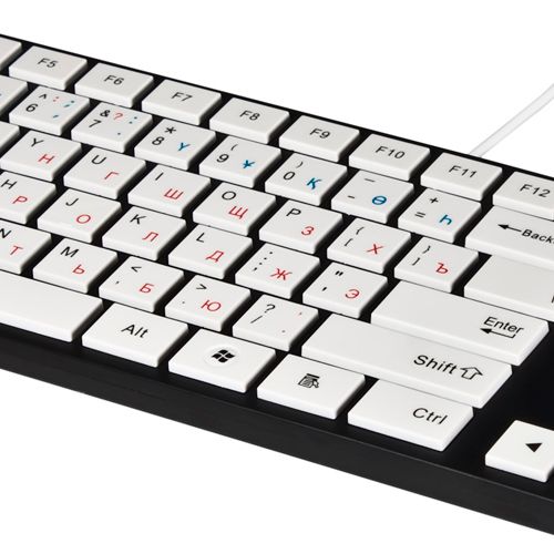 Клавиатура проводная Delux DLK-1000UA, USB, ENG/RUS/KAZ, черно-белая / Клавиатуры проводные №2 oe.kz Клавиатура проводная Delux DLK-1000UA, USB, ENG/RUS/KAZ, черно-белая / Клавиатуры проводные №2