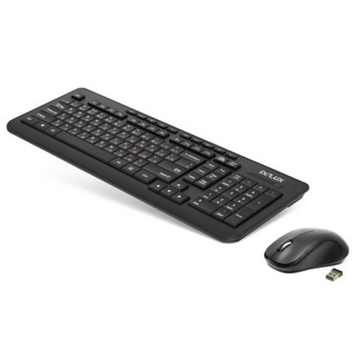 Беспроводной набор Delux DLD-3191OGB, клавиатура и оптическая мышь, 10 мультимедиа клавиш, черный / Комплекты клавиатура+мышь №2