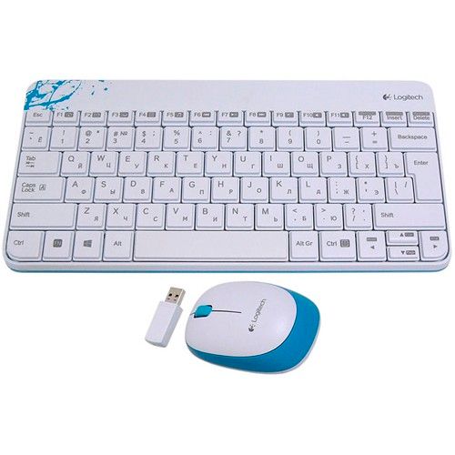 Беспроводной набор Logitech MK240, клавиатура и мышь, 4AAA, белый / Комплекты клавиатура+мышь