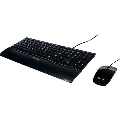 Проводной набор Delux DLD-1811OUB, клавиатура и мышь, USB, черный / Комплекты клавиатура+мышь