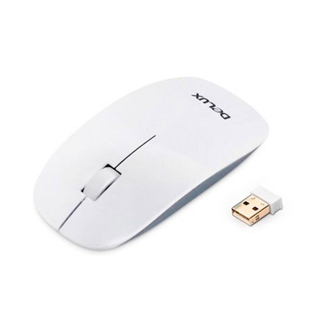 Мышь беспроводная лазерная Delux DLM-111LGW, USB, 3 кнопки, 1000 dpi, белая / Мыши беспроводные №2