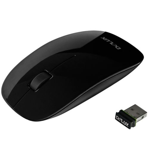 Мышь беспроводная лазерная Delux DLM-111LGB, USB, 3 кнопки, 1000 dpi, черная / Мыши беспроводные