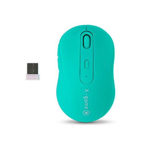 Мышь беспроводная X-Game XM-810OGB, USB, 6 кнопок, 1200/2400 dpi, оптическая, неоново-голубая / Мыши беспроводные №3