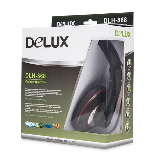 Гарнитура Delux DLH-868, диапозон частот 20-20000 Гц, черная / Гарнитуры №3