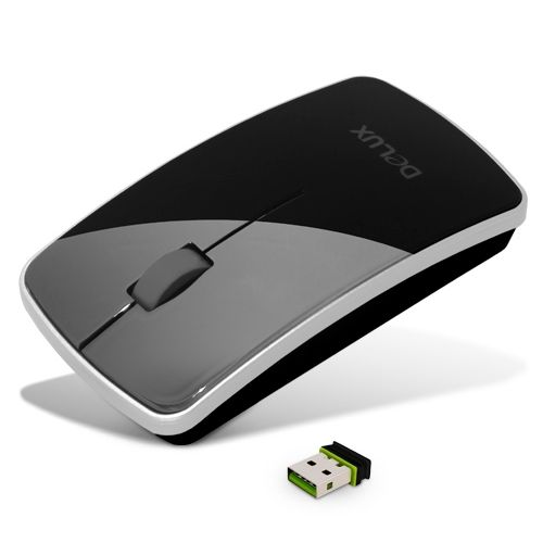 Мышь беспроводная оптическая Delux DLM-125OGB, USB, 3 кнопки, 1000 dpi, черная / Мыши беспроводные