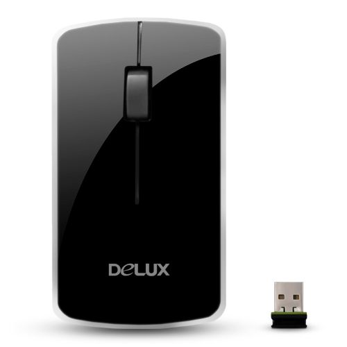 Мышь беспроводная оптическая Delux DLM-125OGB, USB, 3 кнопки, 1000 dpi, черная / Мыши беспроводные №2