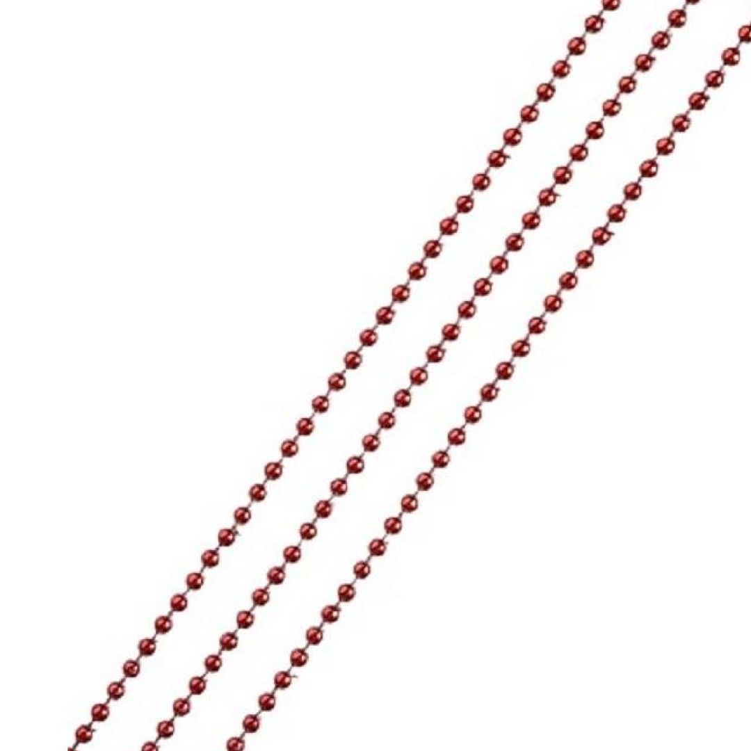 Бусы декоративные, диаметр 4 мм, длина 2,7 м, пластиковые, цвет ассорти / Елочные украшения