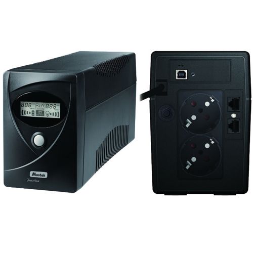 ИБП Mustek PowerMust 636 LCD, AVR, RS-232 interface, 650ВА/360Вт, черный / Источники бесперебойного питания №3