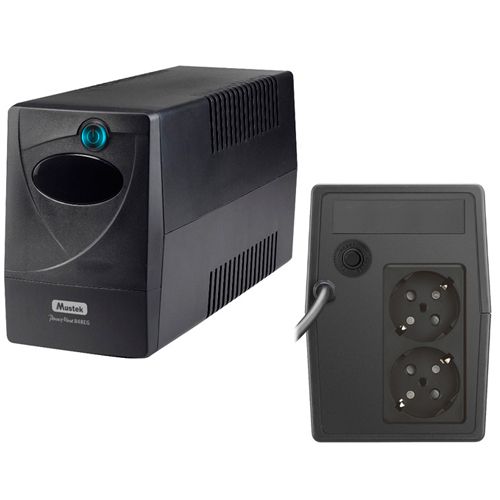 ИБП Mustek PowerMust  848EG, AVR, 2 outlets, обычные розетки, 800ВА / 480Вт, черный / Источники бесперебойного питания №2