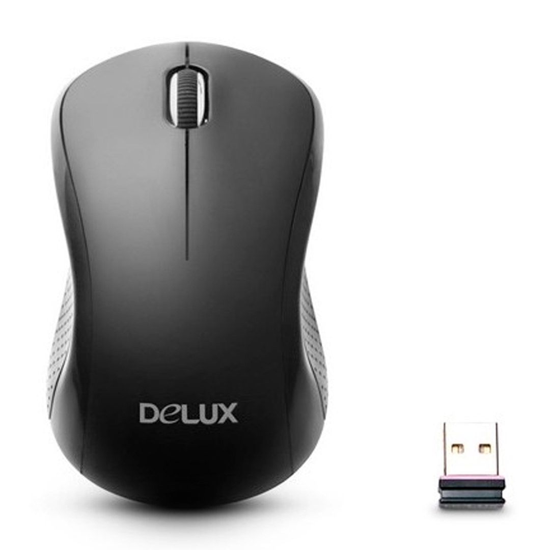 Мышь беспроводная Delux DLM-391OGB, USB, 3 кнопки, 1000 dpi, черная / Мыши беспроводные