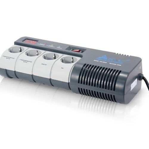 Стабилизатор напряжения SVC AVR-1012-G, 1200ВА/720Вт, 4 розетки, серый / Источники бесперебойного питания №2 oe.kz Стабилизатор напряжения SVC AVR-1012-G, 1200ВА/720Вт, 4 розетки, серый / Источники бесперебойного питания №2