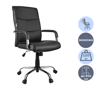 Кресло для руководителя Helmi HL-E03 "Accept", экокожа, черное / Кресла для руководителей