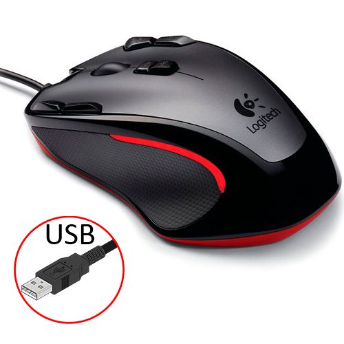 Мышь проводная оптическая Logitech G300, USB, 9 кнопок, 2500 dpi,  черная / Мыши проводные