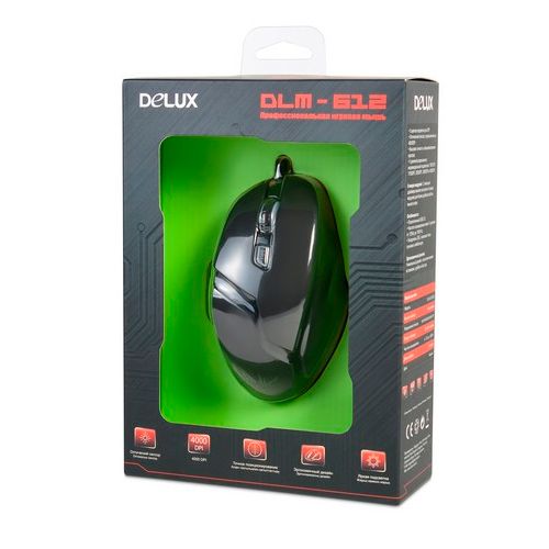 Мышь Delux DLM-612OUB, 1000-4000 dpi, Optical, USB, black / Мыши проводные №3 oe.kz Мышь Delux DLM-612OUB, 1000-4000 dpi, Optical, USB, black / Мыши проводные №3