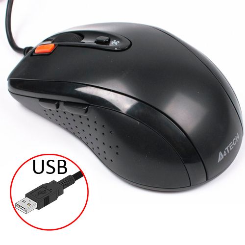 Мышь A4 Tech N-70FX-1, Optical wheel Mouse, USB, 800-1600dpi, 6 buttons, black / Мыши проводные