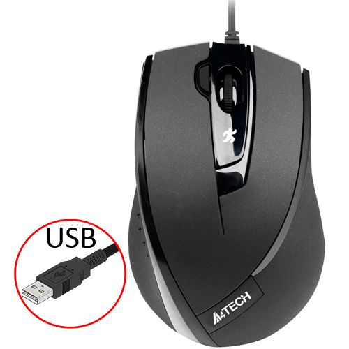 Мышь A4 Tech N-600X-1, Optical wheel Mouse, USB, 600-1600dpi, black / Мыши проводные