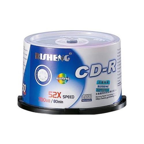 Диск CD-R "Risheng", 700 Mb, 52x, возможность печати на поверхности диска,  цена за штуку / Диски CD/DVD