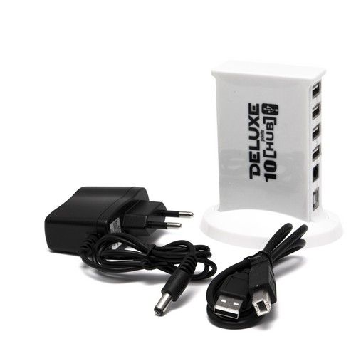 Расширитель USB, Deluxe, DUH1002W, 10 портов, USB 2.0 Hi-Speed, блок питания на 220В, белый / Веб-камеры №3
