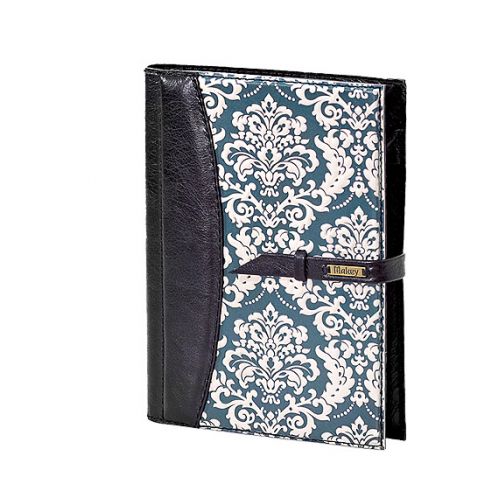 Ежедневник большой, А5 формат, с художественной росписью, натуральная кожа, черный / Подарки и сувениры