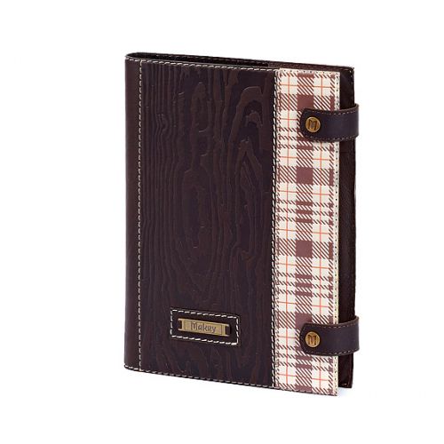 Ежедневник большой, А5 формат, с художественной росписью, натуральная кожа, коричневый  / Подарки и сувениры