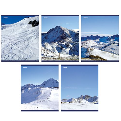 Тетрадь 48 листов, А5 формат, Proff  "Mountain", в клетку, на скобе / Тетради