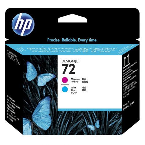 Печатающая головка HP №72 (C9383A), для DJ T610/T1100/T1200/T1300/T2300, пурпурная и голубая / Чернила
