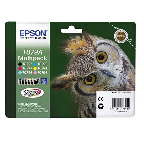 Картридж оригинальный Epson Stylus Photo P50/PX660/800FW, C13T079A4A10, C,M,Y,BK,LM,LC, цветной / null №2