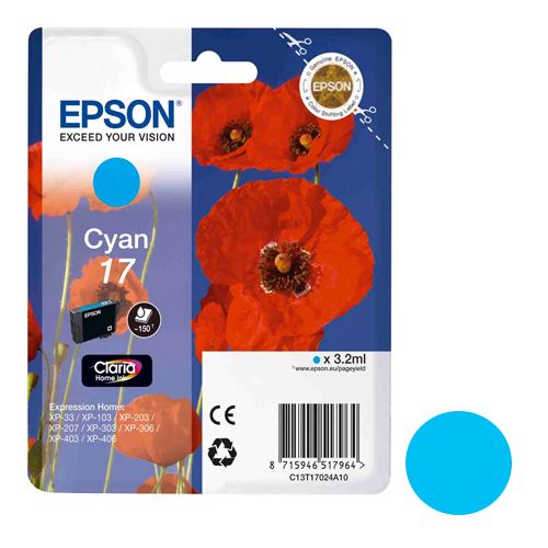 Картридж оригинальный Epson Expression Home XP-33/103/203/207/303/306/406, голубой / null