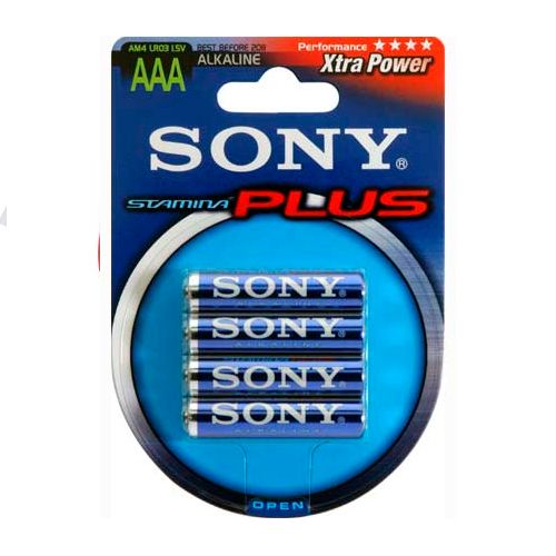Батарейки Sony, ААА (мизинчиковые), Alkaline Stamina Plus, 4 шт. / Батарейки