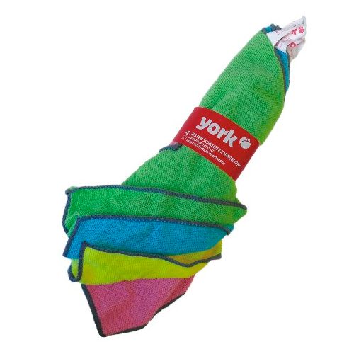 Салфетки универсальные из микрофибры York , 4 шт. в упаковке / Салфетки хозяйственные