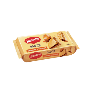 Вафли Яшкино "С варёной сгущёнкой", 300 гр / Вафли, трубочки, крекеры
