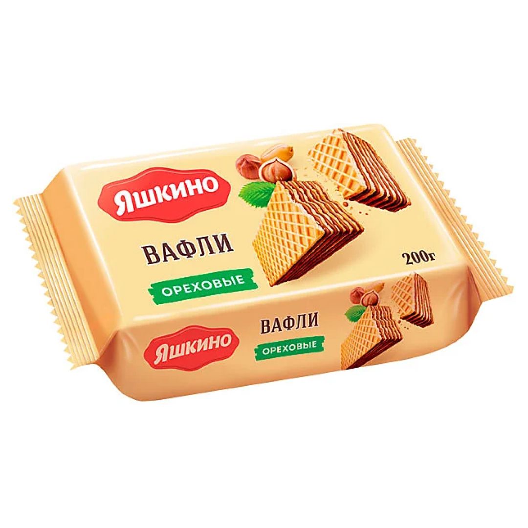 Вафли Яшкино Ореховые, 200 гр