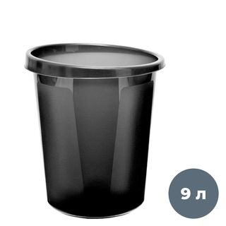 Қағаздарға арналған себет Стамм, көлемі 9 л, тұтас, қара / Қағазға арналған себеттер