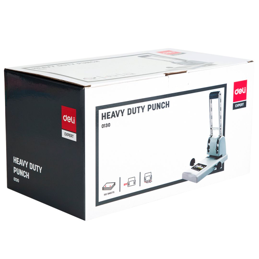 Дырокол Deli Heavy Duty, на 100 листов, белый / Дыроколы до 300 листов №4