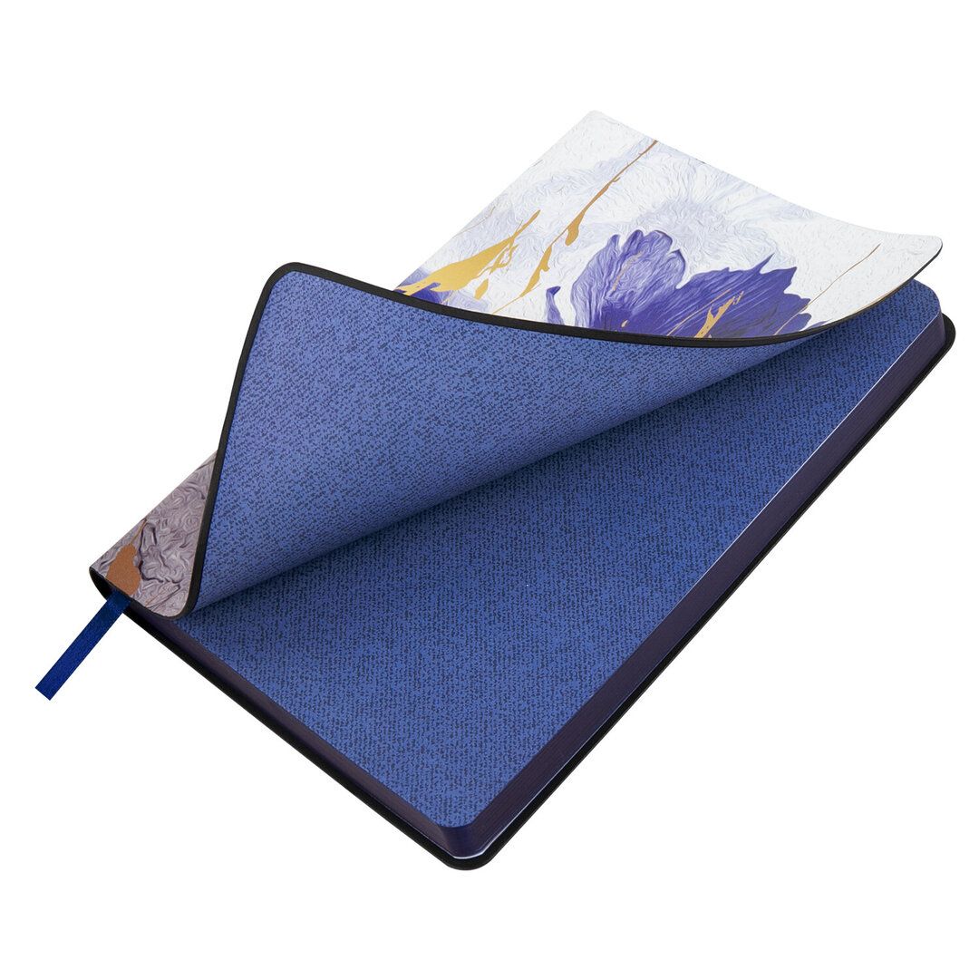 Ежедневник недатированный Brauberg Vista "Blue flowers", А5, 136 л, кожзам / Ежедневники недатированные №3