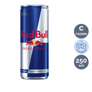 Red Bull энергетикалық сусыны, 0,25 л, қаңылтыр банка / Сусындар мен энергетиктер