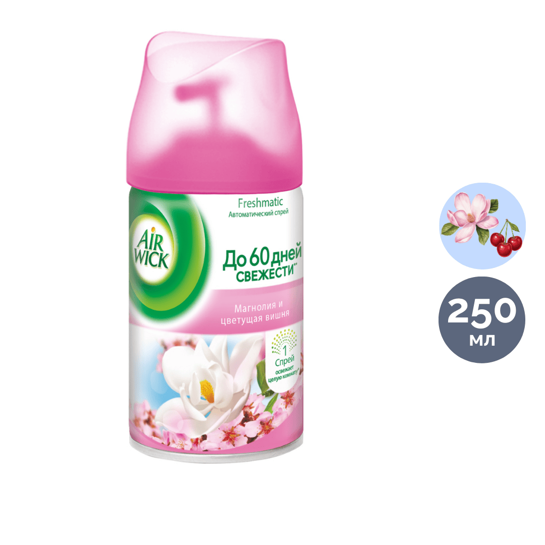 Ауыстырмалы баллондар Airwick "Магнолия және шие гүлі", 250 мл / Диспенсерге арналған баллондар