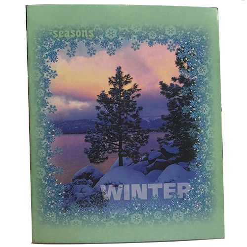 Тетрадь 36 листов, А5 формат, Тетраэдр  "Seasons", в клетку, на скобе / Тетради