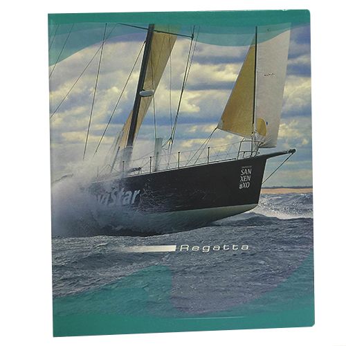 Тетрадь 36 листов, А5 формат, Тетраэдр  "Regatta", в клетку, на скобе / Тетради