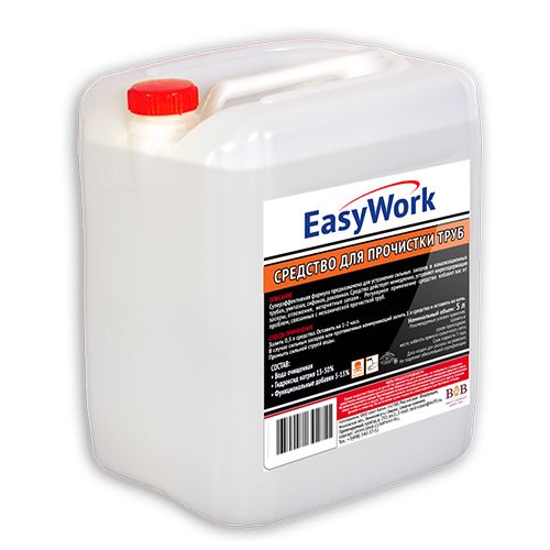 Средства для прочистки канализации Easy Work, 5 л  / Средства для прочистки труб