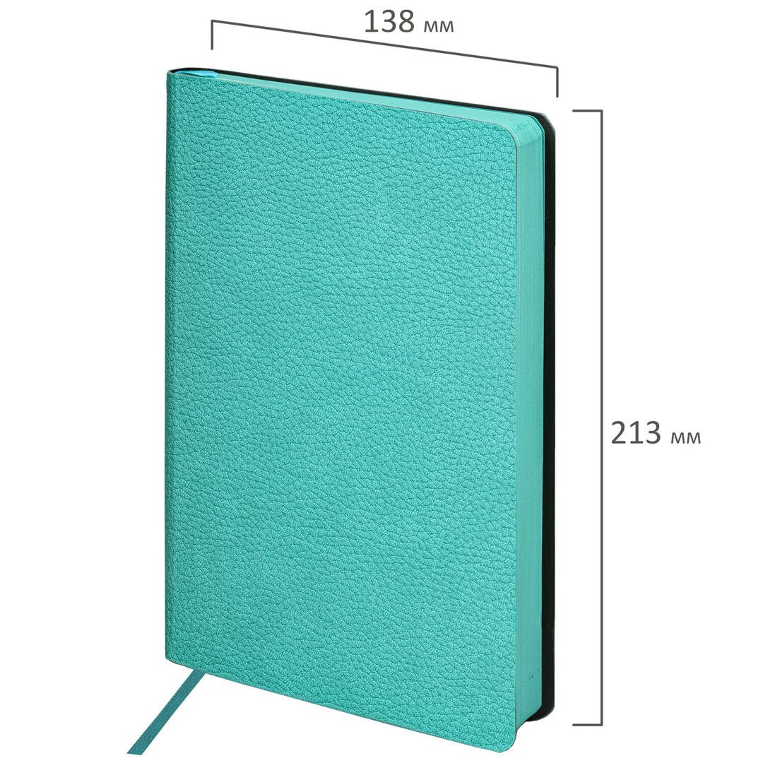 Ежедневник недатированный Brauberg "Stylish", А5, 160 л, кожзам, бирюзовый / Ежедневники недатированные №2