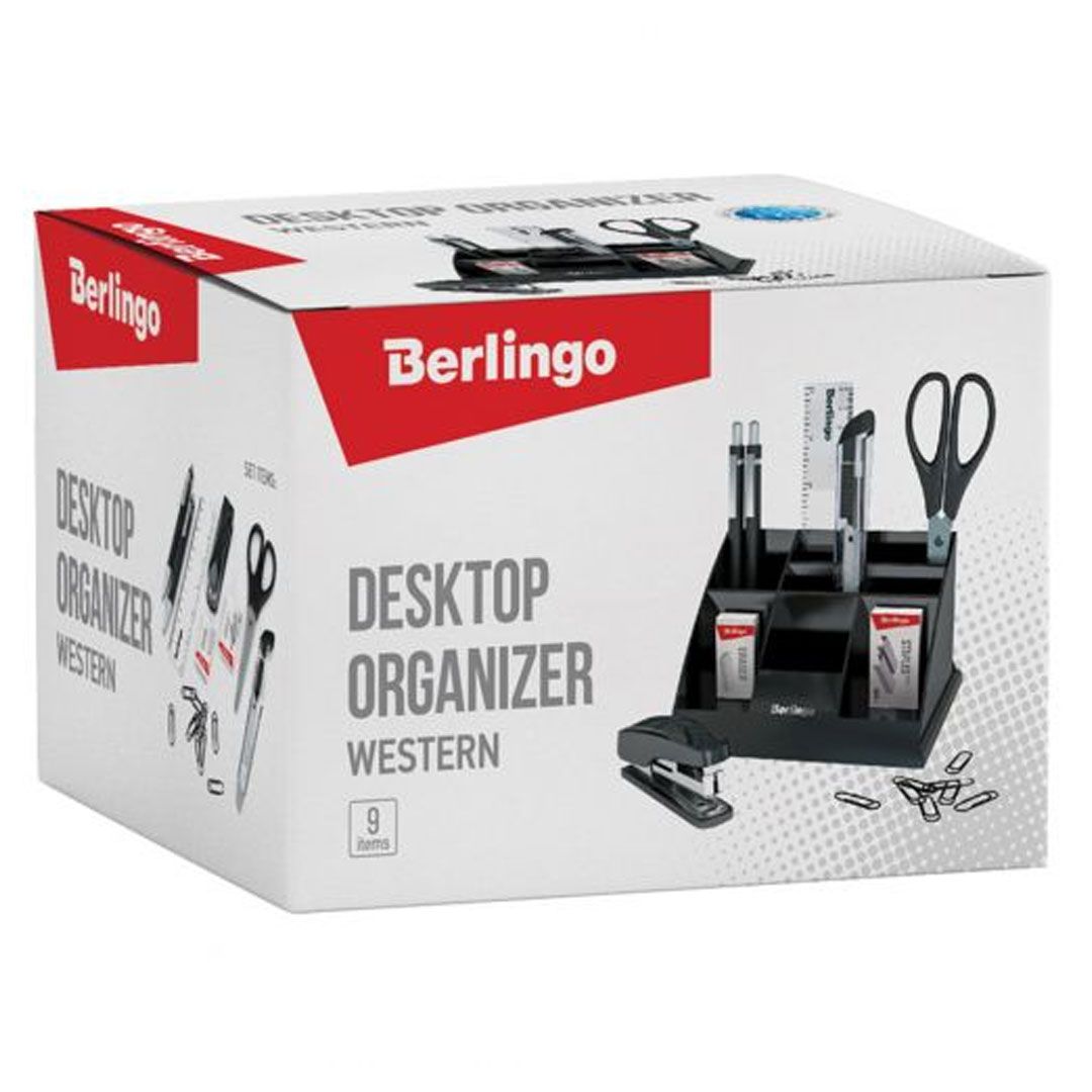 Настольный органайзер Berlingo Western, 9 предметов, черный / Подставка с наполнением №2