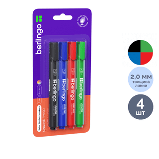 Набор маркеров для флипчарта Berlingo, круглый наконечник, 2 мм, ассорти, цена за упаковку / Маркеры для досок