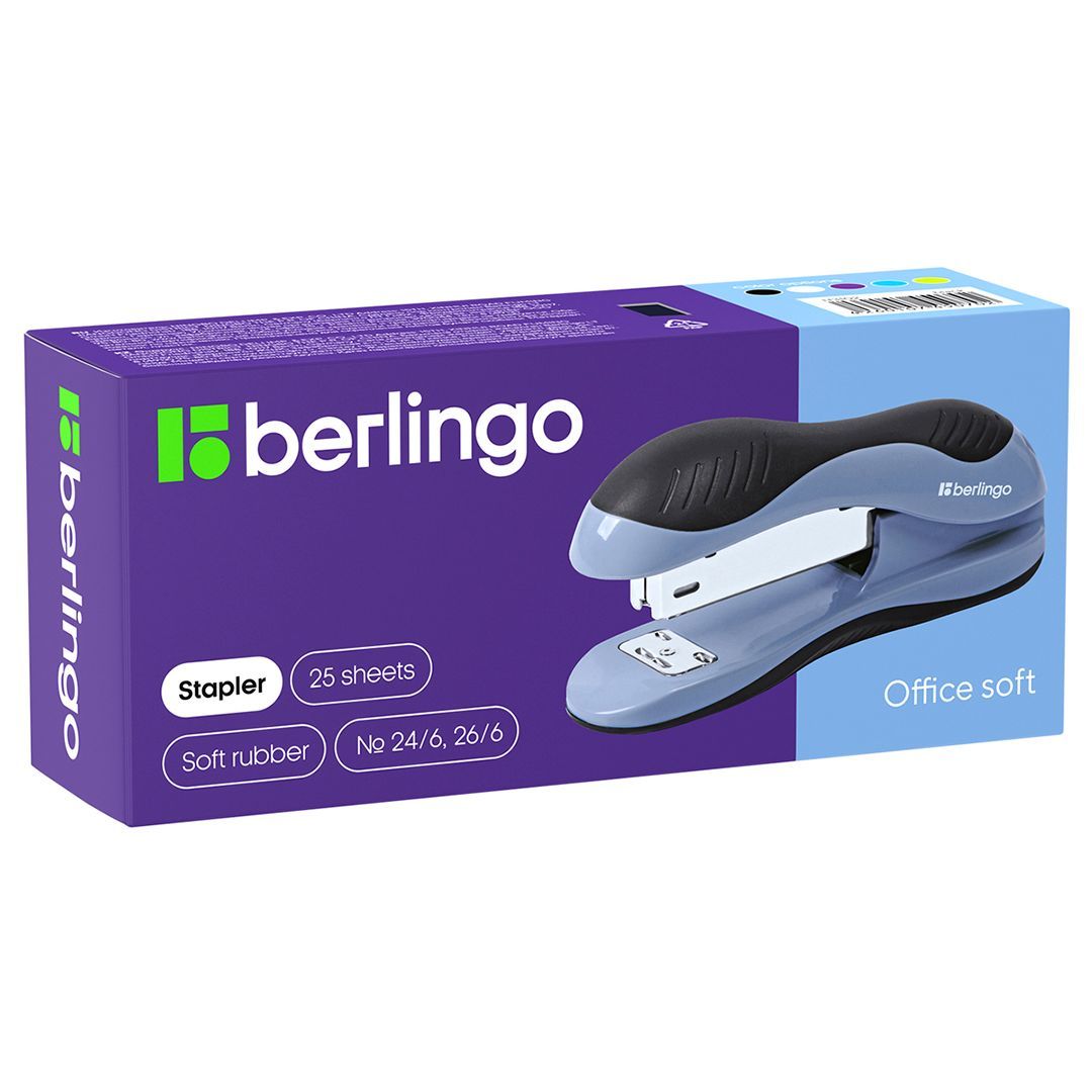 25 параққа дейін қапсырмалағыш степлер, Berlingo "Office Soft", № 24/6, 26/6, пластик, қара / Степлерлер №3 oe.kz 25 параққа дейін қапсырмалағыш степлер, Berlingo "Office Soft", № 24/6, 26/6, пластик, қара / Степлерлер №3