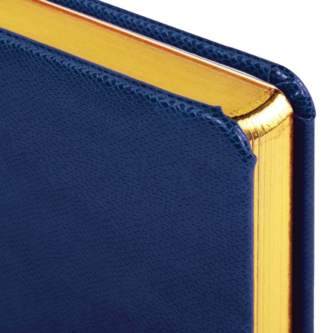 Ежедневник недатированный Brauberg "Iguana", А5, 160 л, кожзам, темно-синий / Ежедневники недатированные №4