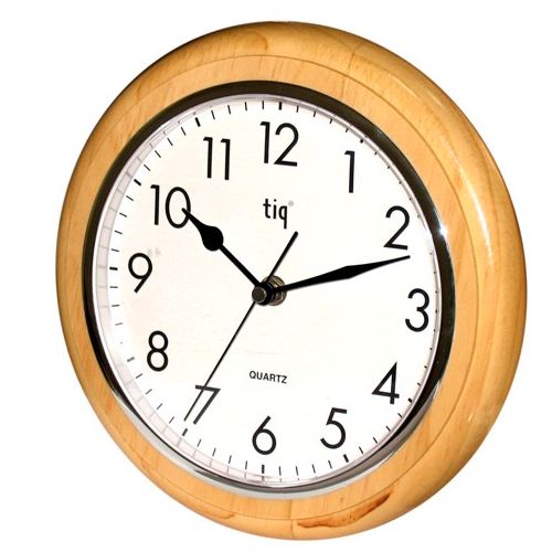 Часы деревянные Tig, d=23см, круглые, бат.АА / Часы настенные