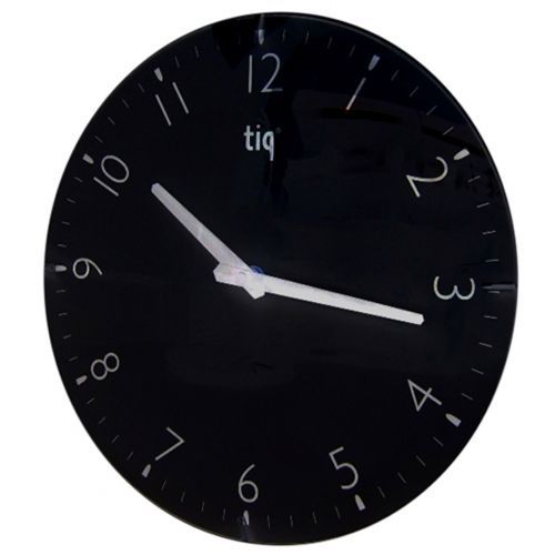 Часы круглые Tig, d=30 см, черные, пластиковые / Часы настенные