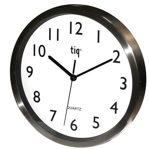 Часы Tig d=25см, круглые, серый металлик, алюминий  / Часы настенные