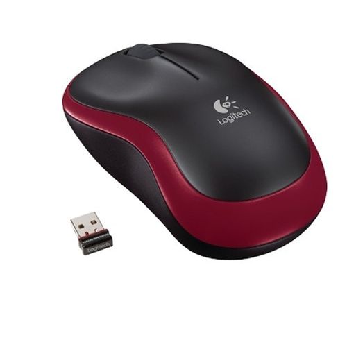 Мышь беспроводная Logitech M185, USB, 3 кнопки, 1000 dpi, красная / Мыши беспроводные