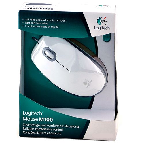 Мышь проводная оптическая Logitech M100, USB, 3 кнопки, 1000 dpi, белая / Мыши проводные №2